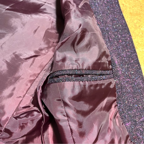 Caslon Wm’s Wool Silk Blend Tweed Blazer Jacket In Purple With Color Flecks Sz 4 - Picture 6 of 16